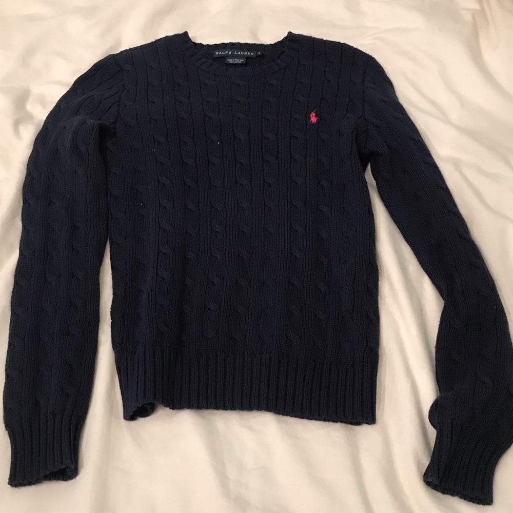 RALPH LAUREN NAVY CABLE KNIT